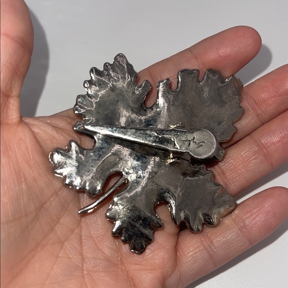 Sylvia Dahl Leaf Hair/ Scarf Clip Signed - Picture 3 of 6